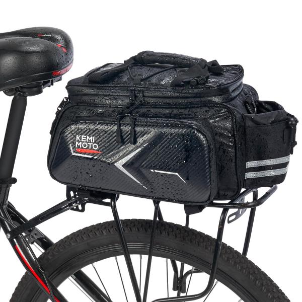 KEMIMOTO Hard Shell Bike Rear Rack Bag Bicycle Tru...