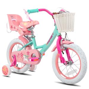 JOYSTAR ユニコーン 14インチ キッズバイク 3 4 5歳の女の子用 人形付き バイクシート 子供用プリンセス自転車 トレ 並行輸入品｜kevin-store