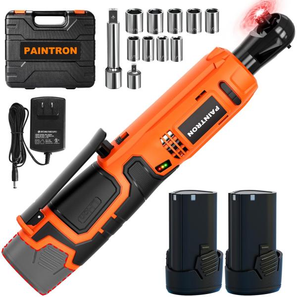 PAINTRON Cordless Electric Ratchet Wrench Kit, 3/8...