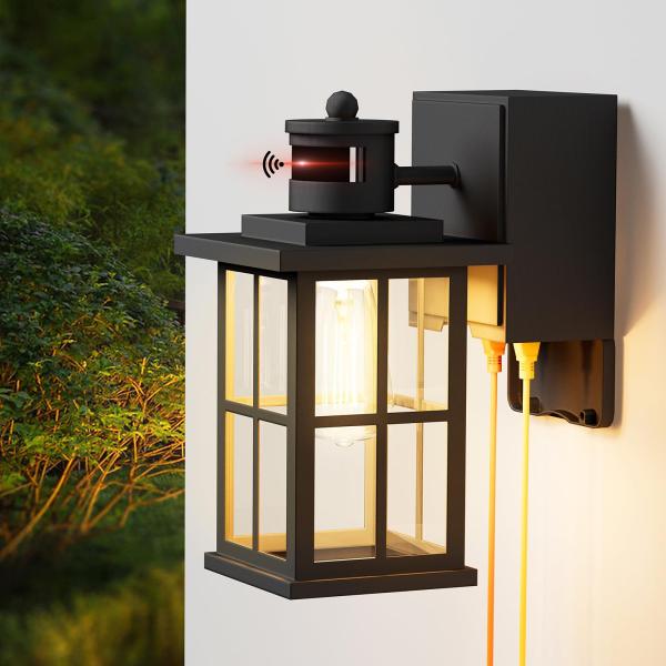 Outdoor Porch Light with GFCI Outlet: Dusk to Dawn...