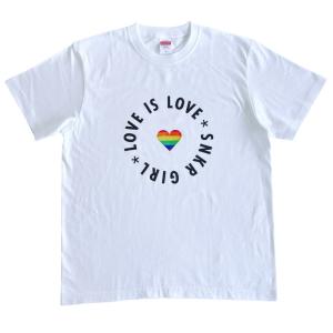 『SNKRGIRL Rainbow Tee(＊LOVE IS LOVE＊) 』レインボーオリジナルメッセージTシャツ｜keyoflife-plus-shop