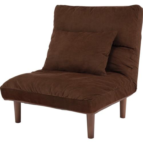 ワイド おひとり様ソファ クッション付き 一人用ソファ 7段階リクライニング 肘無しタイプ 傷防止用...