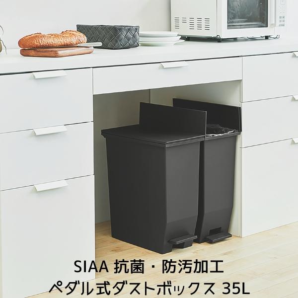 日本製 SIAA 抗菌加工 防汚加工 ペダル式 キャスター付き ツイン 両開き 観音開き ごみ箱 ふ...
