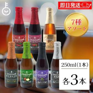 アソート7種各3本 ベルギービール フルーツビール リンデマンス 250ml｜keyroom