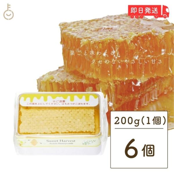 コムハニー スイートハーベスト 豊産業 アカシアハニーコム 200g ×6 巣蜜 ハンガリー産 ハニ...