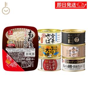 木の屋石巻水産 お魚おかず缶 6種 ＆ もち麦ごはん 詰め合わせ 全12点 6食分 金華さば ぶり大根 にしん まぐろ あなご カレイ はくばくもち麦ごはん 缶詰 備蓄