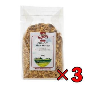 【在庫処分特価】 アララ クランチ ブラン ミューズリー 800g 3袋 オーガニック シリアル オーツ おやつ 有機 食物繊維 ポイント消化 爆買
