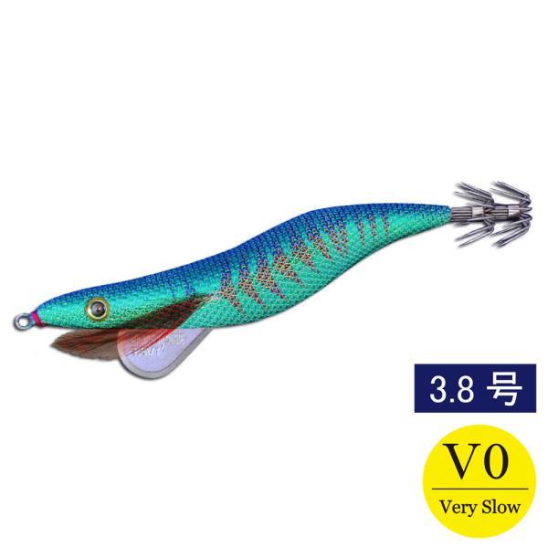 エギシャープ 3.8号V0 グリーンアジベース ブルー