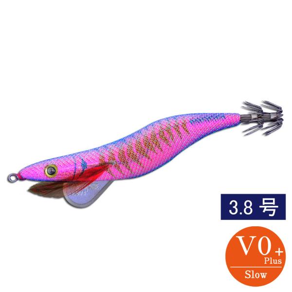 エギシャープ 3.8号V0+ ピンクアジベース スカイブルー