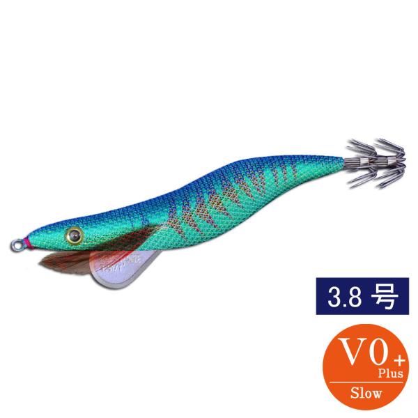 エギシャープ 3.8号V0+ グリーンアジベース ブルー