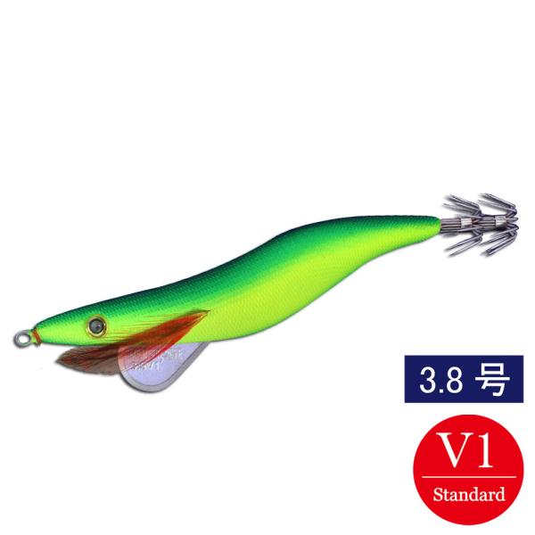 エギシャープ 3.8号V1 イエローグローベース グリーン