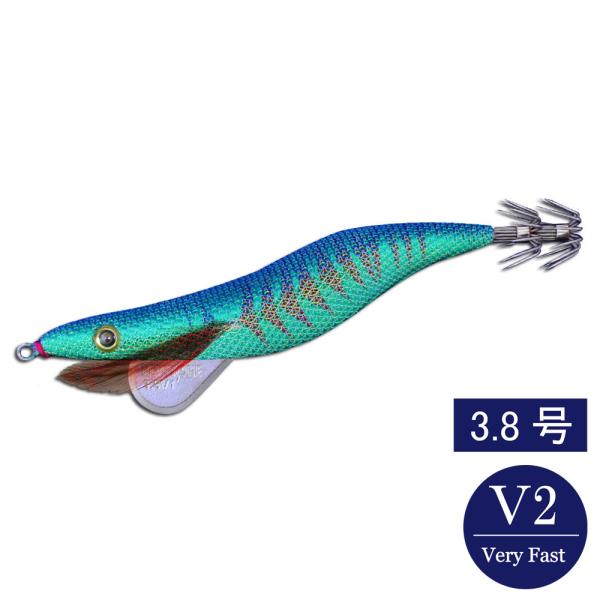 エギシャープ 3.8号V2 グリーンアジベース ブルー