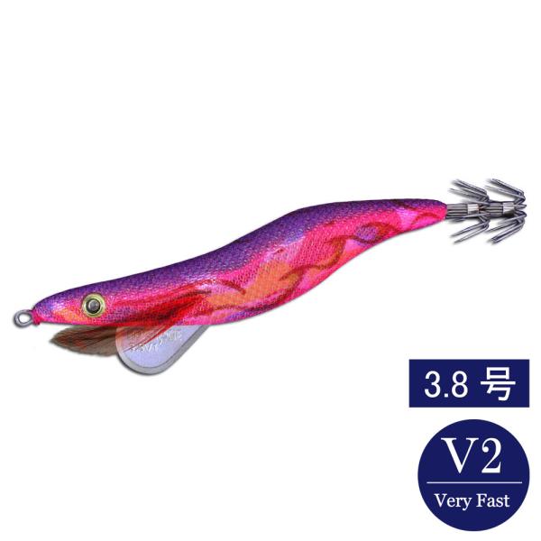 エギシャープ 3.8号V2 マーブルピンクベース パープル