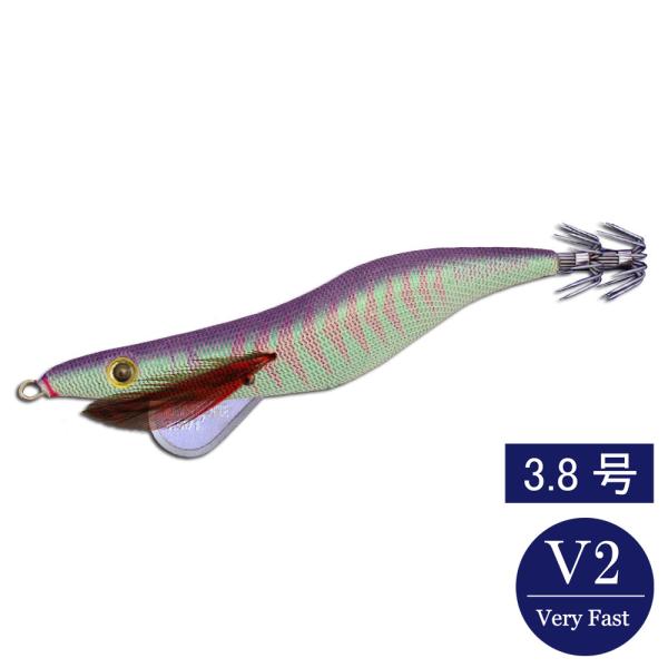 在庫限り特価　エギシャープ 3.8号V2 グリーンアジ パープル