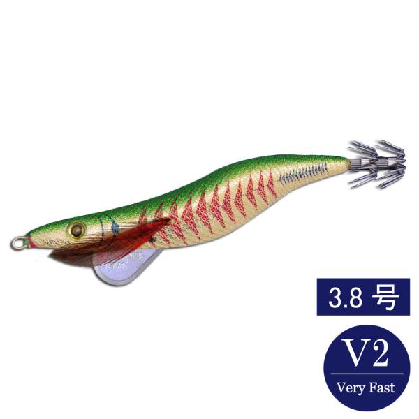 エギシャープ 3.8号V2 ゴールドアジベース グリーン