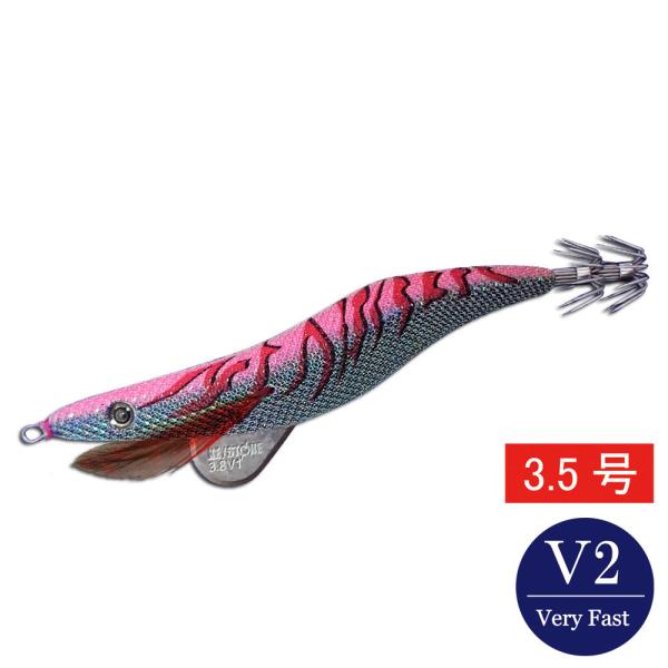 エギシャープ 3.5号V2 パープルピンクグロー赤侍レッド