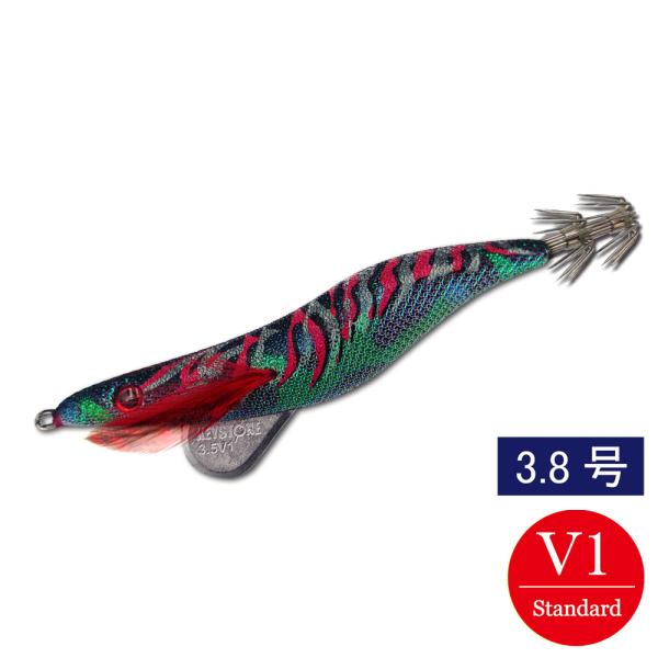 エギシャープ 3.8号V1 赤侍グリーンマーブルブラック