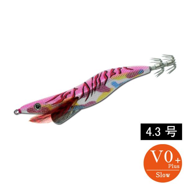 エギシャープα　4.3号V0＋(23g)　マーブルピンクグロー赤侍レッド