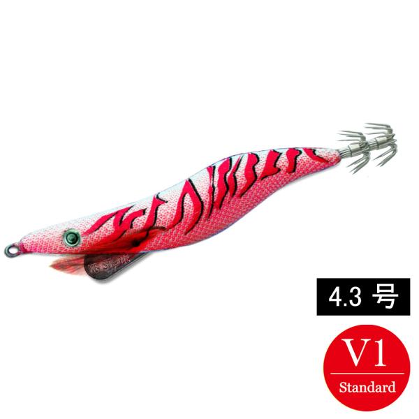 エギシャープα　4.3号V1(24g)　ピンクフルグロー赤侍レッド