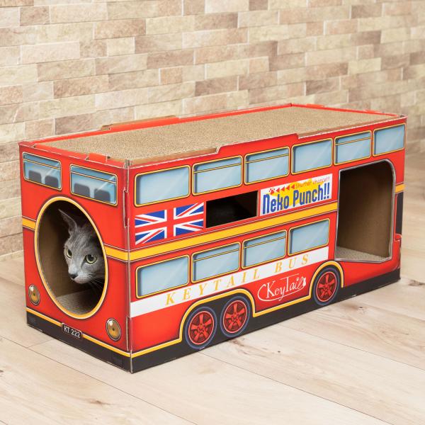 猫 爪とぎ ロンドンバス 猫の爪とぎ 猫爪とぎ 爪研ぎ ダンボール ベッド 猫爪研ぎ つめとぎ猫用爪...