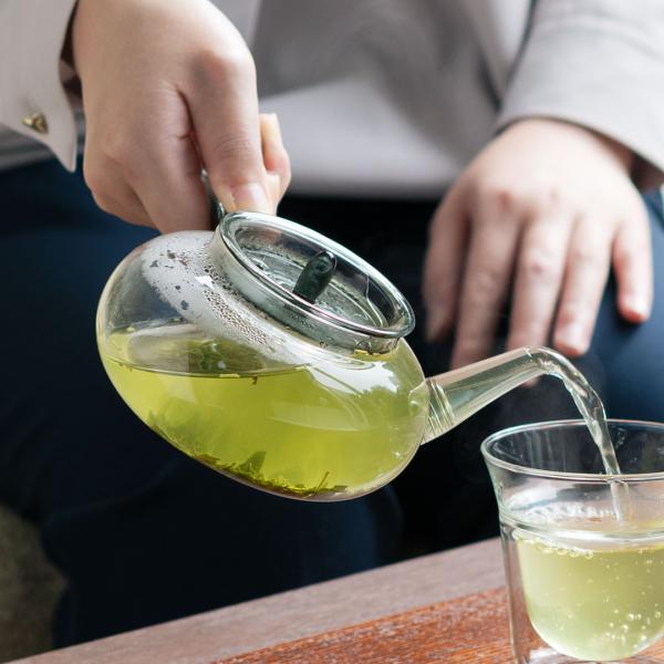 急須 ティーポット 耐熱ガラス おしゃれ 透明 お茶 電子レンジ 食洗器対応 クリア 茶こし付き テ...