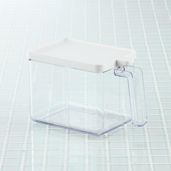 調味料ストッカー ワイド ホワイト 砂糖 塩 保存容器 大容量 スプーン収納 ｜ KEYUCA トワ...