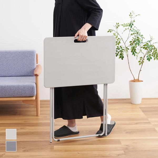 折りたたみテーブル デスク 幅63cm 奥行53cm 机 折り畳み コンパクト 無地 ｜ 送料無料 ...