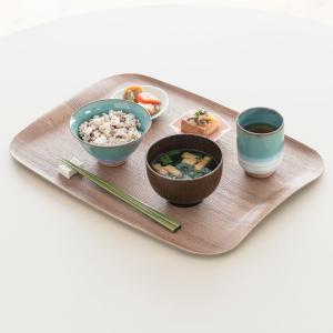 お盆 木目調 持ちやすい 滑りにくい 1食分 食洗機対応 おしゃれ｜ 食洗mokriaファミリートレイ KEYUCA(ケユカ)