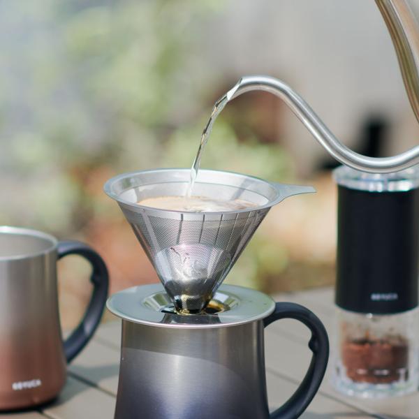 コーヒードリッパー ドリッパー ステンレス コーヒー ペーパーレス[holbe III ステンレスド...