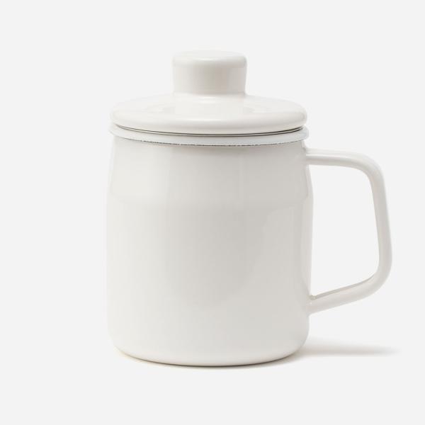 油こし器 オイルポット 350ml ホーロー 小さめ 油 保存容器 オイル入れ こし網付き ミニ お...