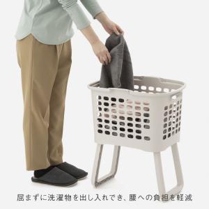 ランドリーバスケット 脚付き 腰にやさしい 洗...の詳細画像3