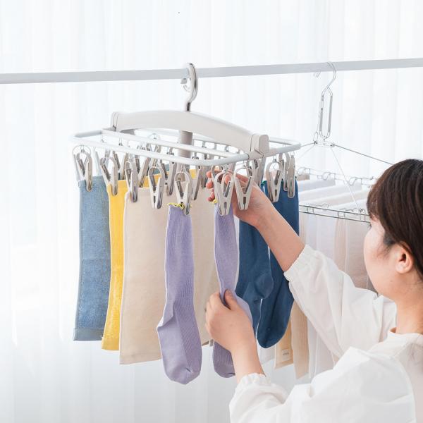 洗濯用品 物干し 洗濯ばさみ 物干しハンガー ピンチハンガー 外干し[ASTアルミフレームピンチハン...