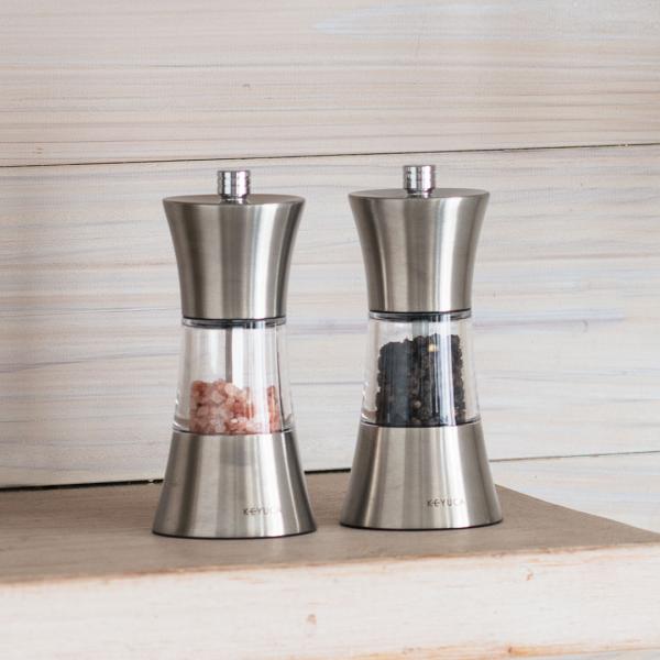 ペッパーミル ソルトミル スパイスミル ミル 手動 セラミック[ステンレス ソルト＆ペッパーミル K...