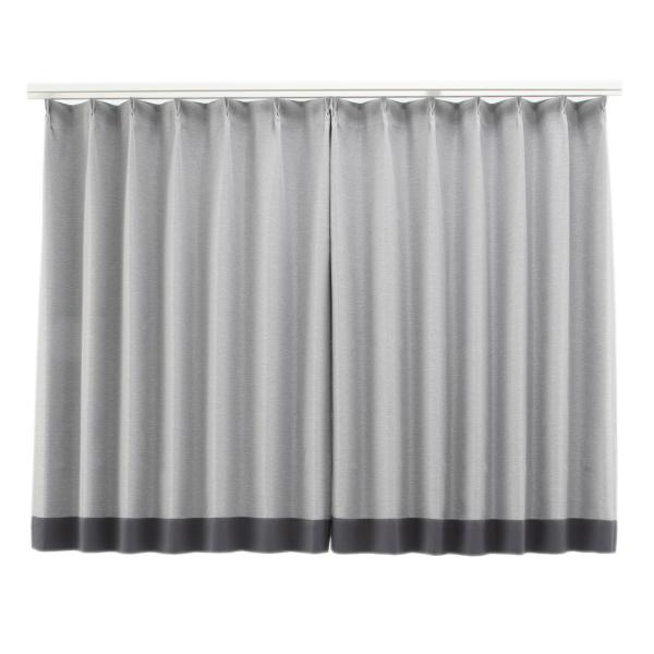 カーテン インテリア ファブリック 遮光性｜ すぐに使える遮光バイカラーヘリンボンドレープ 2枚セッ...