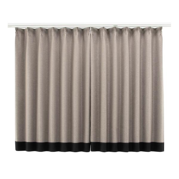 カーテン インテリア ファブリック 遮光性｜ すぐに使える遮光バイカラーヘリンボンドレープ 2枚セッ...