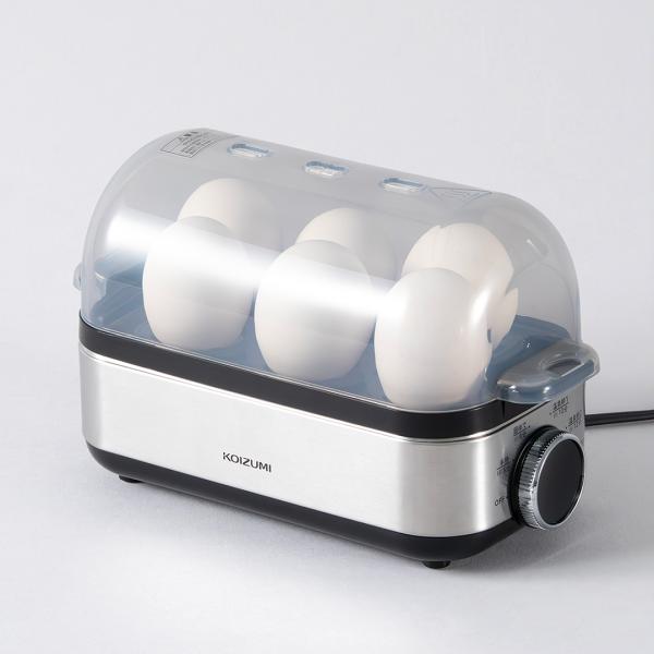 コイズミ タイマー付き ゆで卵 蒸し料理 時短 お弁当 手軽｜ 蒸し料理もできるエッグスチーマー シ...