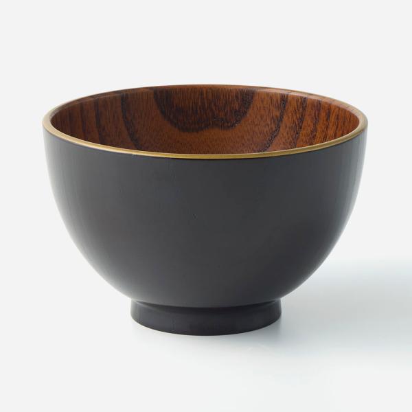 お椀 木椀 丼 食器 漆 煮込み うどん ｜ 会津塗 天然木雑煮椀　ブラック  KEYUCA(ケユカ...