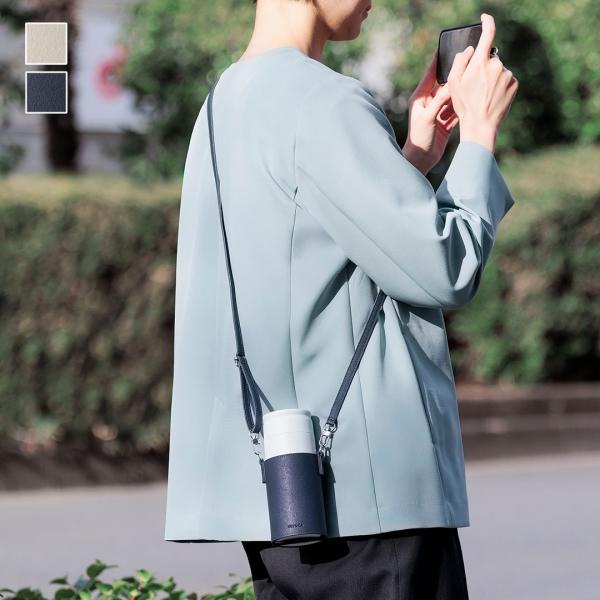 ミニペットボトル入れ ショルダー おしゃれ かわいい 長さ調節可 無地 シンプル ｜ 合皮 ミニボト...