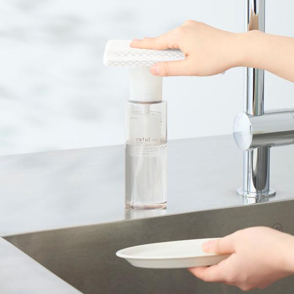 国産 プッシュ式 片手操作 メイク落とし 化粧水入れ 洗剤入れ ｜ reful プッシュディスペンサ...