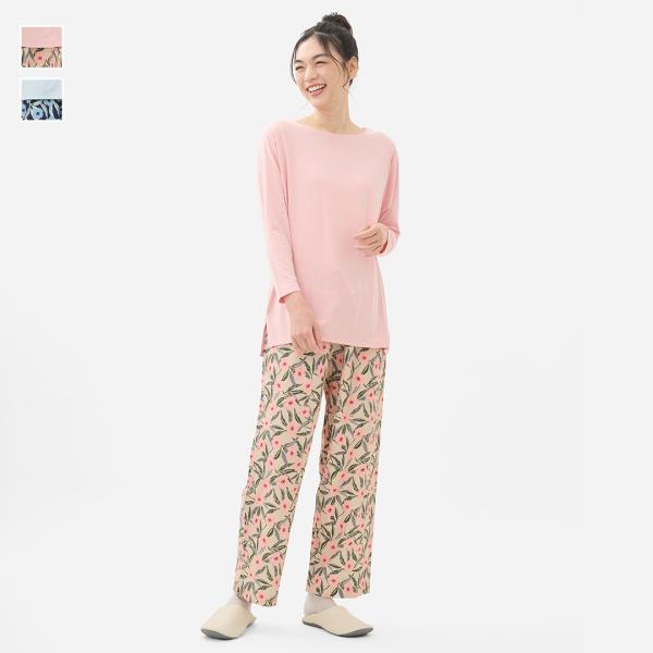 ルームウェア 花柄 ボタニカル 体型カバー ゆったり｜ ケユカリラックスウェア ゆったりフラワーロン...