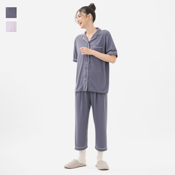 半袖パジャマ  上下セット 睡眠の質  体型カバー ｜ ケユカナイトウェア 接触冷感なめらかベア天半...