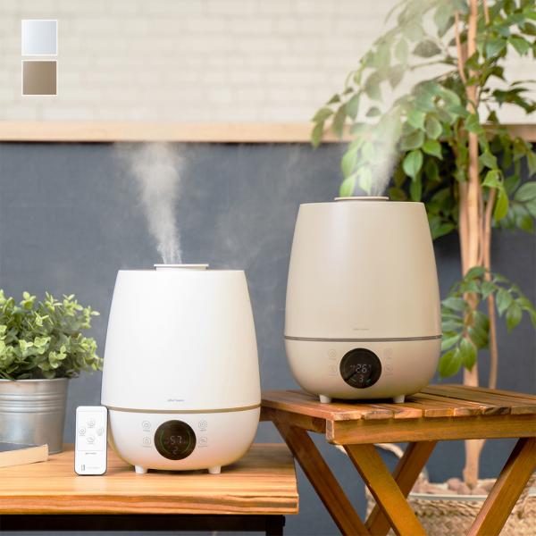 リモコン付き 抗菌率99.9％ タッチセンサー オフタイマー｜ 湿度コントロール機能付　超音波式加湿...