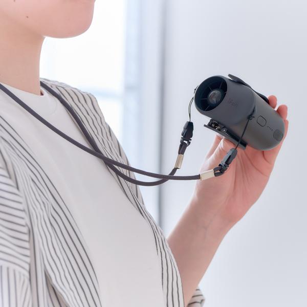 ミニ扇風機  送風 腰掛け 送風 ハンズフリー｜ 服の中にも風を送れる3wayボディファン チャコー...