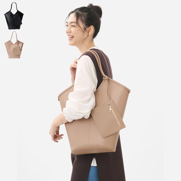 バッグ かばん トート 肩がけ くり手 通勤 お仕事 レディース おしゃれ  通販｜合皮軽量くり手ト...