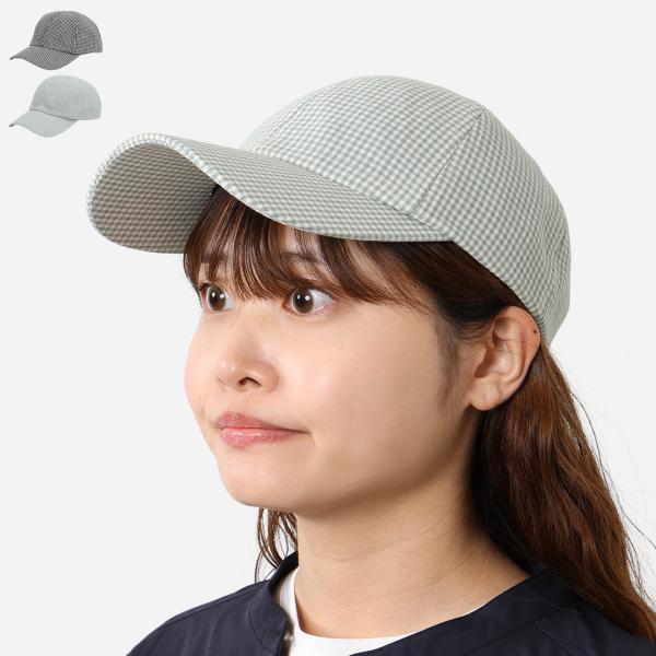 ギンガムチェック ストリート SNS映え 淡色女子 ローキャップ 日よけ 旅行 トラベル 抜け感 ｜...