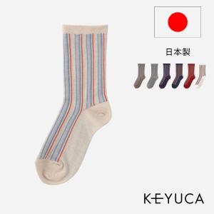 レディース ソックス 靴下 ボーダー柄 シンプル ショート｜R クリケットストライプクルー | ソックス | 靴下 KEYUCA(ケユカ)