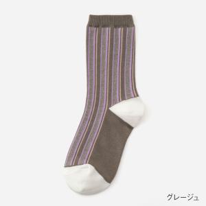 レディース ソックス 靴下 ボーダー柄 シンプ...の詳細画像2