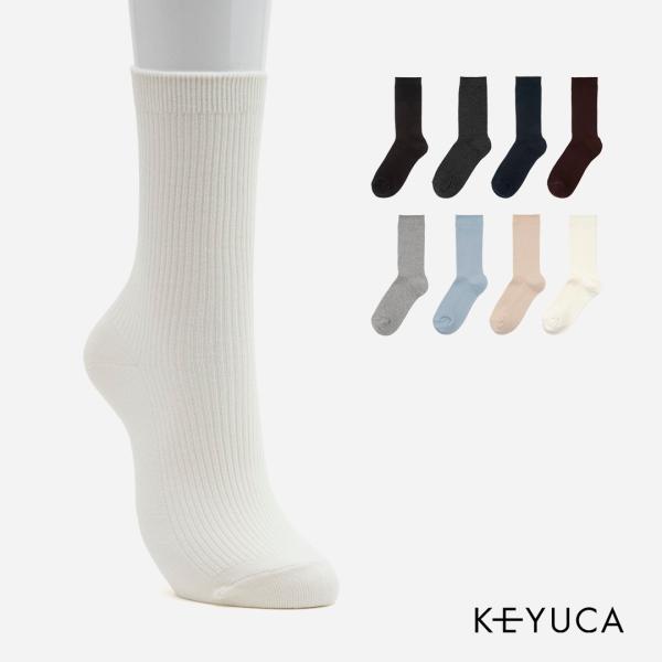 レディース 綿 無地 クルーソックス 足スッキリ スニーカー パンプス 革靴｜R 2×1リブクルー|...