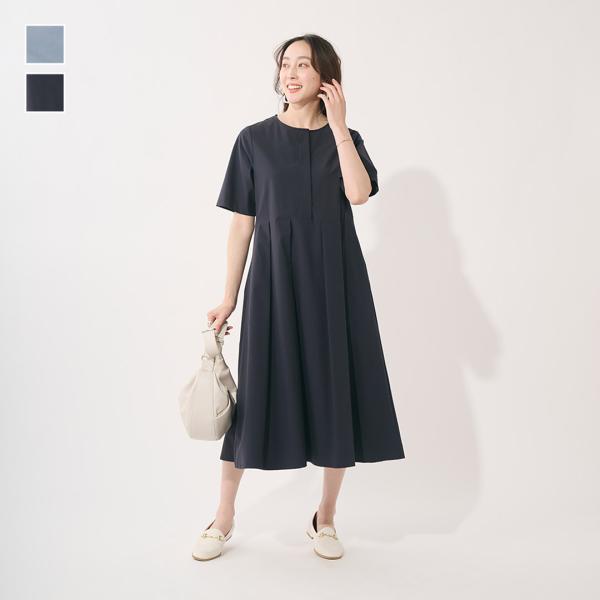 レディース ワンピース 接触冷感・速乾 前後着用可能 キレイ見え おしゃれ | 2WAY タックワン...