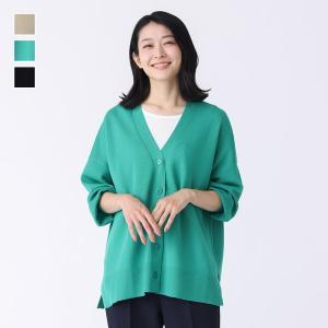 レディース トップス ニットカーディガン 羽織り 春 ゆったり ロングシーズン シンプル きれいめ カジュアル｜ 接結編みハーフカーディガン  KEYUCA(ケユカ)